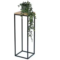 DanDiBo Ambiente DanDiBo Blumenhocker Metall Holz Schwarz Eckig 70
