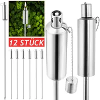 Gardebruk Gardebruk® Gartenfackel Öl 12er Set 330ml Edelstahl 115cm