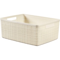 Curver Korb Jute 100% Kunststoff Recycelt Rechteckig, Weiß Rot,
