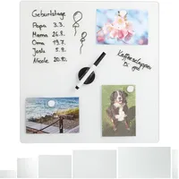 Relaxdays Glas-Magnetboard weiß