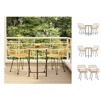 VidaXL 3-tlg. Garten-Essgruppe Poly Rattan