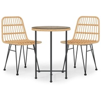 VidaXL 3-tlg. Garten-Essgruppe Poly Rattan