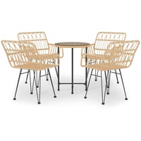 VidaXL 5-tlg. Garten-Essgruppe Poly Rattan
