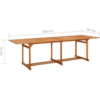 VidaXL Garten-Esstisch 280 x 75 x 90 cm braun