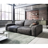 DeLife Big-Sofa Lanzo L 260x110 cm Lederimitat Vintage Anthrazit