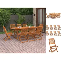 VidaXL 9-tlg. Garten-Essgruppe 220x90x75 cm Massivholz Akazie