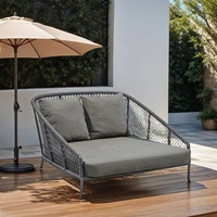 Musterring Ibiza Sonnenbett Aluminium/Outdoorstoff Dunkelgrau/Hellgrau