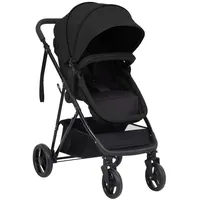 VidaXL Kinderwagen Anthrazit und Schwarz Stahl