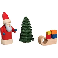 Seiffener Volkskunst eG Weihnachtsmann mit Schlitten 8 cm