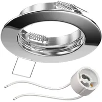 Ledscom.de Deckeneinbaurahmen FERE, rund, chrom glänzend (GU10/MR16/GU5,3/50mm) inkl. GU10