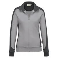 Hakro Damen Sweatjacke Contrast Mikralinar® titan/anthrazit, 6XL