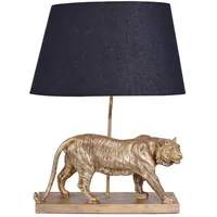 Palazzo Tigerfigur Tischlampe Schwarz