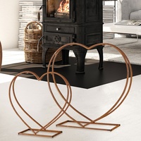 ETC Shop 2er Set Kaminholzregale, Herz Design Edelrost PENSIERO