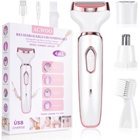 ACWOO Elektrischer Rasierer für Frauen, 4-In-1 Elektrischer Damenrasierer, Schmerzfreier