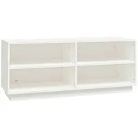 VidaXL Schuhregal Weiß 110x34x45 cm Massivholz Kiefer