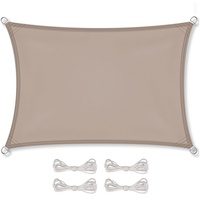 Celinasun Sonnensegel wasserdicht PES Rechteck 2,5x4m Taupe UPF 50+