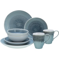 CreaTable CreaTable, Caldera Eisblau, 8-teiliges Geschirrset, Kombiservice aus Steinzeug,