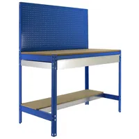 Proregal Werkbank, Blau, Metall, 90x84x61 cm, Freizeit, Heimwerken, Werkstatt,