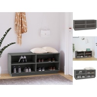 VidaXL Schuhregal Grau 110x34x45 cm Massivholz Kiefer