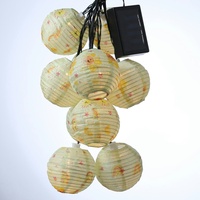 MARELIDA LED Solar Lichterkette Lampions Sonne Blumen Motiv für
