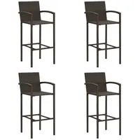 VidaXL Barhocker 4 Stk. Braun Poly Rattan
