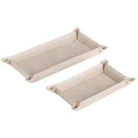 Navaris Lederschale Tablett aus Kunstleder - 2X Schale Ablage