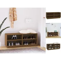 VidaXL Schuhregal Honigbraun 110x34x45 cm Massivholz Kiefer