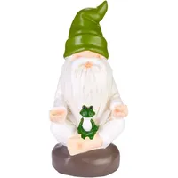 Brubaker Gartenzwerg meditiert mit Frosch - Zwerg Schneidersitz Yoga