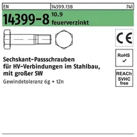 Peiner Umformtechnik Peiner EN 14399-8 Form H Sechskant-Passschraube Gewindetoleranz