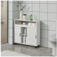[en.casa] Badezimmerschrank Lumijoki 71x70x20cm Weiß