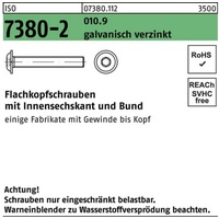 Industrial Quality Supplies ISO 7380-2 Flachkopf-Flanschschraube VG M6x50 Stahl