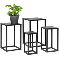 Bremermann Blumenhocker 4er-Set, Metall-Blumenständer, Blumensäule schwarz