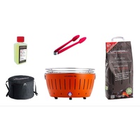 Lotusgrill XL Starter-Set Mandarinenorange mit USB-Anschluß