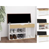 VidaXL Schuhbank mit Kissen Weiß Sonoma-Eiche 80x30x47cm Holzwerkstoff