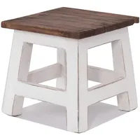 DESIGN DELIGHTS Fusshocker, Weiß, Holz, 26x27x26 cm, Wohnzimmer, Hocker,