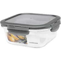 Lock & Lock Boroseal Frischhaltedose quadratisch 750ml 15,5x15,5x6,9cm, grau/klar