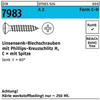 Industrial Quality Supplies DIN 7983 Form C Linsensenkkopf-Blechschraube VG