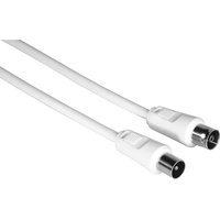 Hama Antennen-Kabel, Koax-Stecker - Koax-Kupplung, 3m, 75dB, weiß