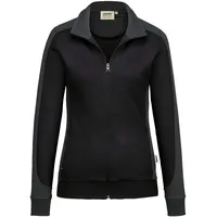 Hakro Damen-Sweatjacke Contrast Mikralinar® schwarz/anthrazit, 5XL