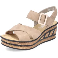 Rieker Keilsandalette mit Sohle in Kork-Optik Gr. 42, beige