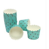 Frau WUNDERVoll® 100 Muffin Backformen türkis Mint, graue Sterne,