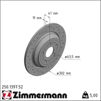 ZIMMERMANN Bremsscheibe 250.1397.52