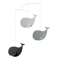 Flensted Mobiles Skulptur Wale Schwarz Mobile