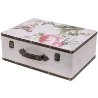 HMF VKO102 Holzkoffer im Vintage-Design, Rose, 44 cm