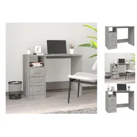 VidaXL Schreibtisch mit Schubladen Betongrau 102x50x76cm Holzwerkstoff