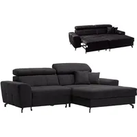 Roller Ecksofa - graphit - Samt - mit Liegefunktion