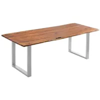 Möbelliebling Esstisch Baumkante massiv Akazie nougatfarben 240 x 100