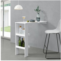[en.casa] Bartisch Sölvesborg 120x45x106cm für Wandmontage Weiß