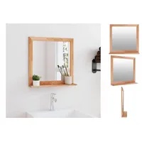 VidaXL Wandspiegel 55x55 cm Massivholz Nussbaum