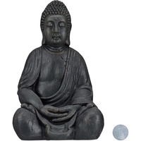 Relaxdays XL Buddha Figur sitzend, 50 cm hoch, Feng